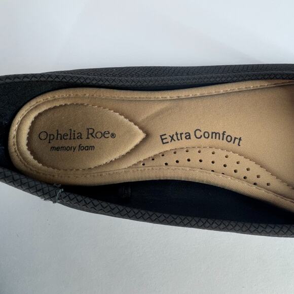 Ophelia Roe Chris Black Flats Women Size 8.5 Memory Foam Extra Comfort Ballet - Picture 3 of 12